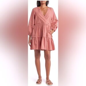 Madewell Oaklynn Long Sleeve Pleated Drawstring Dress